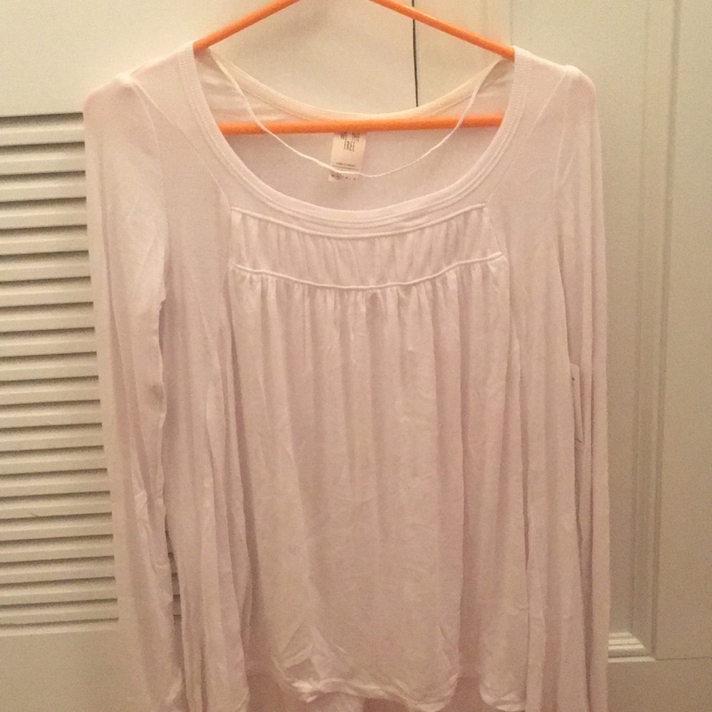 Long sleeve white free people shirt